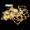 LED Curtain String Lights; 138 LED String Light Battery & USB Powered Waterproof Heart Shape Lights; 8 Flashing Modes