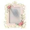 Pink 5x7 Resin Photo Frame Retro Rose Picture Frame Flower Carved Photo Frame Tabletop Display