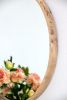 28" Round, Wall Mounted Wood Mirror, Home Decor for Living Room