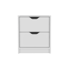 Basilea 2 Drawers Nightstand; Pull Out System -White