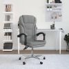 Reclining Office Chair Light Gray Fabric