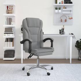 Reclining Office Chair Light Gray Fabric