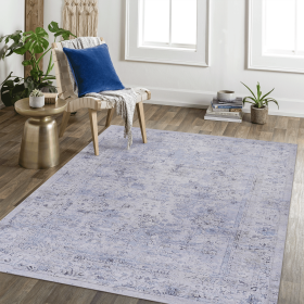 Area Rugs 9x12 Living Room, Machine Washable Area Rugs, Low-Pile, Non-Slip, Non-Shedding, Foldable, Kid&Pet Friendly - Area Rugs for living room