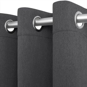 Blackout Curtains for Bedroom Pack of 2 Window Hanging Panels 63 inch Long Blind Off Grommet Curtains Thick Black Out Window Screen No Light Drapes 52