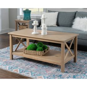 Edmiston Coffee Table with Shelf, Driftwood