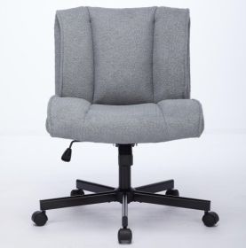 Armless Chairs with Wheels, Cloth, Adjustable, Swivel Computer Task Chairs for Home Base