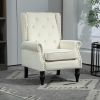 COOLMORE Wood Frame Armchair, Modern Accent Chair Lounge Chair with Sturdy Wood Legs for Living Room Bedroom (Beige)