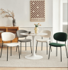 Grey Boucle Fabric Dining Chairs Set of 4, Mid-Century Modern Dining Chairs, Kitchen Dining Room Chairs