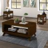 Rectangular Living Room Coffee Table Set, 3-Piece Living Room Table Set with Solid Wood Legs, 1 Coffee Table and 2 End Table