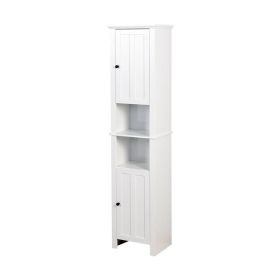 Storage Cabinet with 2 Doors, Living Room Wooden Cabinet with 6 Shelves 15.75 x 11.81 x 66.93 inch