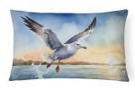 Birds, Birds, Birds Throw Pillow for Indoor Couch Bed Outdoor Patio Washable, Gull Flying Low 7516,12Hx16W