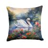Swan Throw Pillow Machine Washable, Indoor Outdoor Decorative Pillow for Couch, Bed or Patio, 14Hx14W
