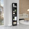 Vinton XS Bookcase Compact Bookshelf with Multiple Shelves, Black