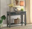 Glancio Antique Gray & Teal Finish Console Table