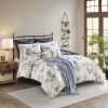 7 Piece Printed Seersucker Comforter Set with Throw Blanket