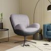 360° Swivel Accent Chair, Modern Chenille Lounge Chair with Faux Leather and Black Metal Base Frame, Comfortable Reading Chair for Small Spaces