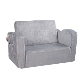 VEVOR Kids Couch, Toddler Chairs Comfy, 2-in-1 Toddler Couch Sofa Bed Fold Out, Convertible Sofa to Lounger
