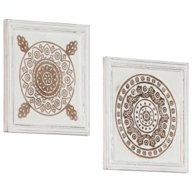 Hand-Carved Wall Panels 2 pcs MDF 15.7"x15.7"x0.6"