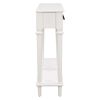 TREXM Retro Console Table with 4 Drawers and Open Shelf, perfect for Entryways, Living Rooms, and Hallways (White)