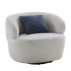 Swivel Barrel Chair Living Room, Single Chair for Small Space Comfy Round Sofa Chair Boucle Accent Chair Circle Sherpa