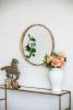 28" Round, Wall Mounted Wood Mirror, Home Decor for Living Room