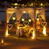 LED Curtain String Lights; 138 LED String Light Battery & USB Powered Waterproof Heart Shape Lights; 8 Flashing Modes