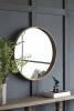 28" Round, Wall Mounted Wood Mirror, Home Decor for Living Room