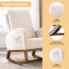 COOLMORE Rocking Chair, Modern Glider Chair, Recliner Armchair with Wood Legs and Side Pocket