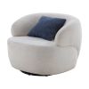 Swivel Barrel Chair Living Room, Single Chair for Small Space Comfy Round Sofa Chair Boucle Accent Chair Circle Sherpa