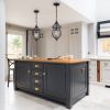 Iron Black Chandeliers Globe Crystal Pendant Light Retro Farmhouse Lighting Fixtures One-Light