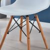 1+4,5pieces dining set,42.1"WHITE Table cross leg Mid-century Dining Table for 4-6 people With Round Mdf Table Top, Pedestal Dining Table