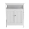 Standing storage with double shutter doors cabinet-White