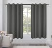 Blackout Curtains for Bedroom Pack of 2 Window Hanging Panels 63 inch Long Blind Off Grommet Curtains Thick Black Out Window Screen No Light Drapes 52