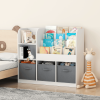 Kids Bookcase and Bookshelf, Multifunctional Bookcase with 3 Collapsible Fabric Drawers, Bookcase Display Stand, Toy Storage Organizer for Bedroom