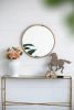28" Round, Wall Mounted Wood Mirror, Home Decor for Living Room