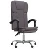 Reclining Office Chair Gray Faux Leather