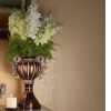 17.5" Tall" Delicata" Urn-Shaped Decorative Vase, Bronze with Silver Accents