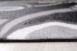 Jersey Area Rugs, Carpets For Livingroom, 7x10 Area Rugs ,3988 Black-Grey