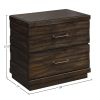Industrial Farmhouse Designed 2 Drawer Nightstand