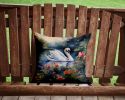 Swan Throw Pillow Machine Washable, Indoor Outdoor Decorative Pillow for Couch, Bed or Patio, 14Hx14W