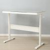 48 x 24 Inches Tempered Glass Standing Desk with Metal Drawer , Adjustable Height Stand up Desk, Sit Stand Home Office Desk, Ergonomic Workstation