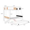 Metal Twin over Full Bunk Bed with Trundle/ Heavy-duty Sturdy Metal/ Noise Reduced/ Safety Guardrail/ Wooden Decoration/ Convenient Trundle / Bunk Bed
