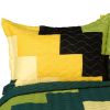 3PC Vermicelli-Quilted Patchwork Quilt Set (Full/Queen Size)
