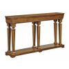 Oak Console Table with Bottom Shelf