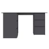 Corner Desk Gray 57.1"x39.4"x29.9" Engineered Wood
