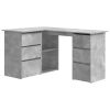Corner Desk Concrete Gray 57.1"x39.4"x29.9" Engineered Wood