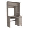 Light Gray 10-Shelf 4-Door 2-piece Office Set, Bookcase and Desk