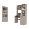 Light Gray 10-Shelf 4-Door 2-piece Office Set, Bookcase and Desk