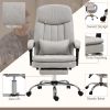 Vinsetto Microfibre Executive Massage Office Chair, Swivel Computer Desk Chair, Heated Reclining Computer Chair with Lumbar Support Pillow, Light Gray