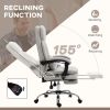 Vinsetto Microfibre Executive Massage Office Chair, Swivel Computer Desk Chair, Heated Reclining Computer Chair with Lumbar Support Pillow, Light Gray